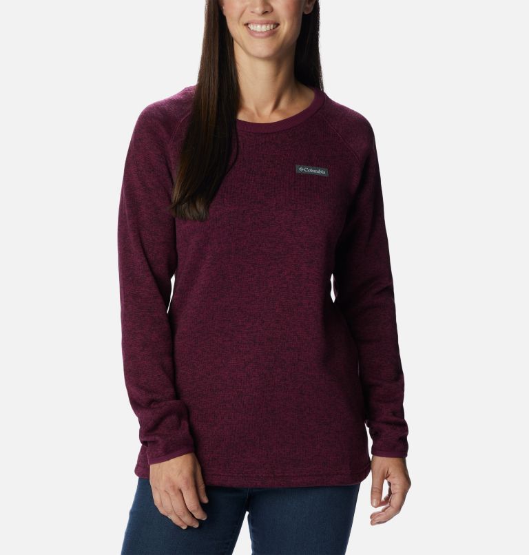Thumbnail: Women's Sweater Weather Fleece Crew Shirt, Color: Marionberry Heather, image 1