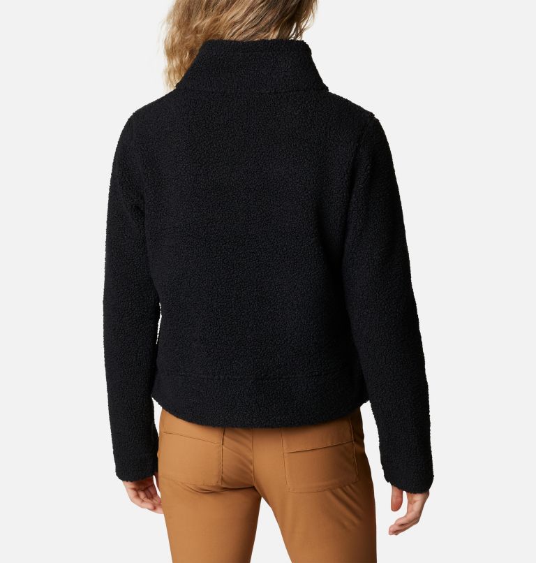 Women's Panorama Snap Fleece Jacket, Color: Black, image 2