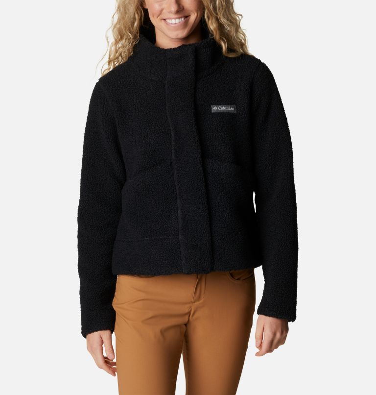 Women's Panorama Snap Fleece Jacket, Color: Black, image 1