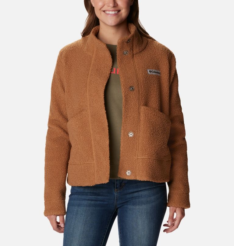Veste polaire à boutons-pression Panorama Femme, Color: Camel Brown, image 6