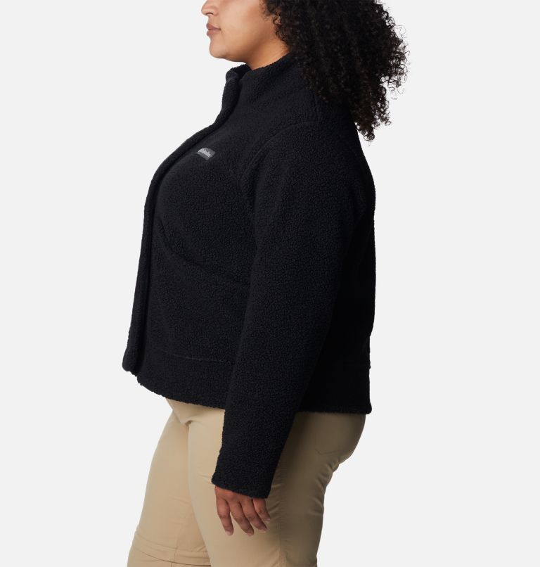 Women's Panorama Snap Fleece Jacket - Plus Size, Color: Black, image 3