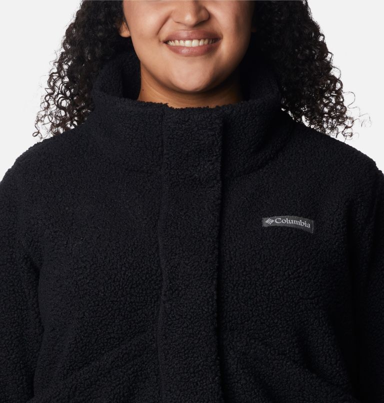 Women's Panorama Snap Fleece Jacket - Plus Size, Color: Black, image 4