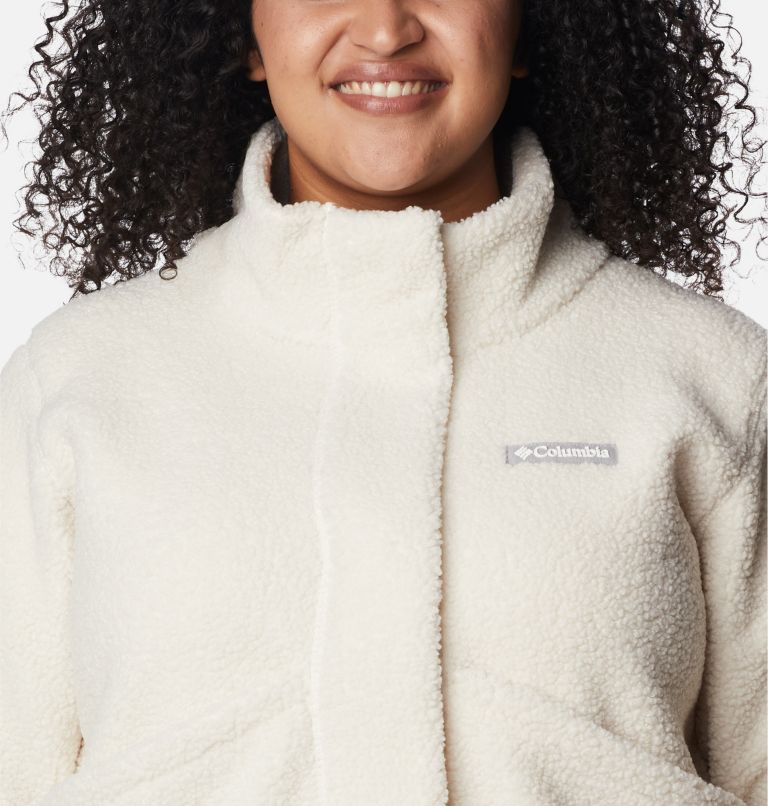 Women's Panorama Snap Fleece Jacket - Plus Size, Color: Chalk, image 4