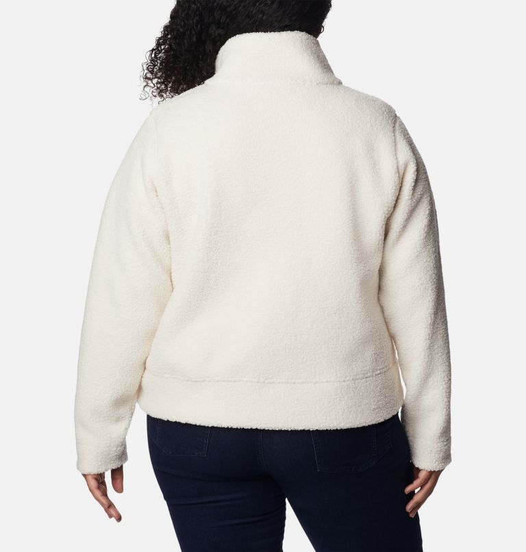 Thumbnail: Women's Panorama Snap Fleece Jacket - Plus Size, Color: Chalk, image 2