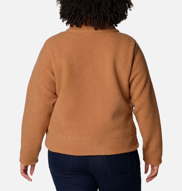 Women's Panorama Snap Fleece Jacket - Plus Size, Color: Camel Brown, image 2
