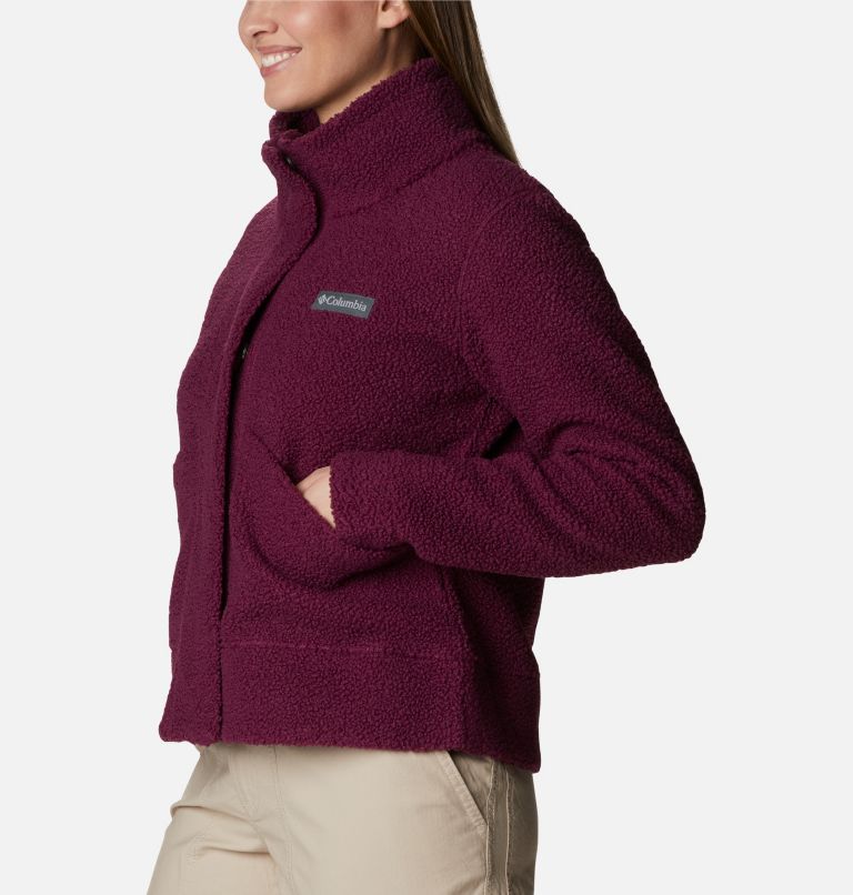 Women's Panorama Snap Fleece Jacket, Color: Marionberry, image 3