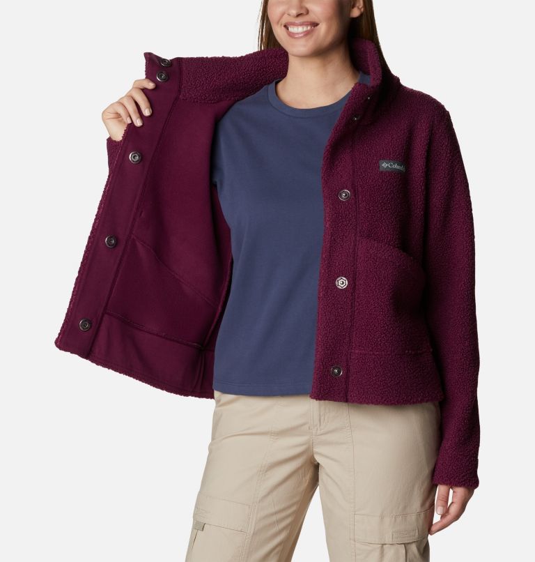 Thumbnail: Women's Panorama Snap Fleece Jacket, Color: Marionberry, image 5
