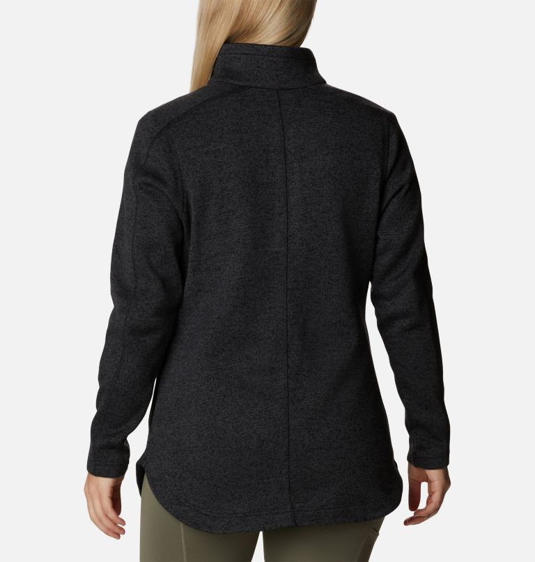Women's Sweater Weather Fleece Tunic, Color: Black Heather, image 2