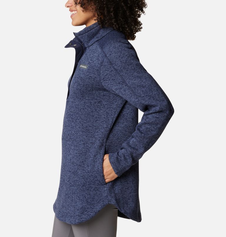 Thumbnail: Women's Sweater Weather Fleece Tunic, Color: Dark Nocturnal Heather, image 3