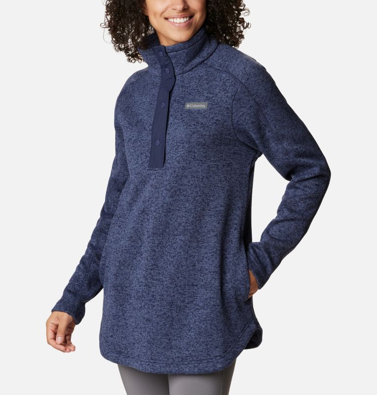 Women's Sweater Weather Fleece Tunic, Color: Dark Nocturnal Heather, image 5