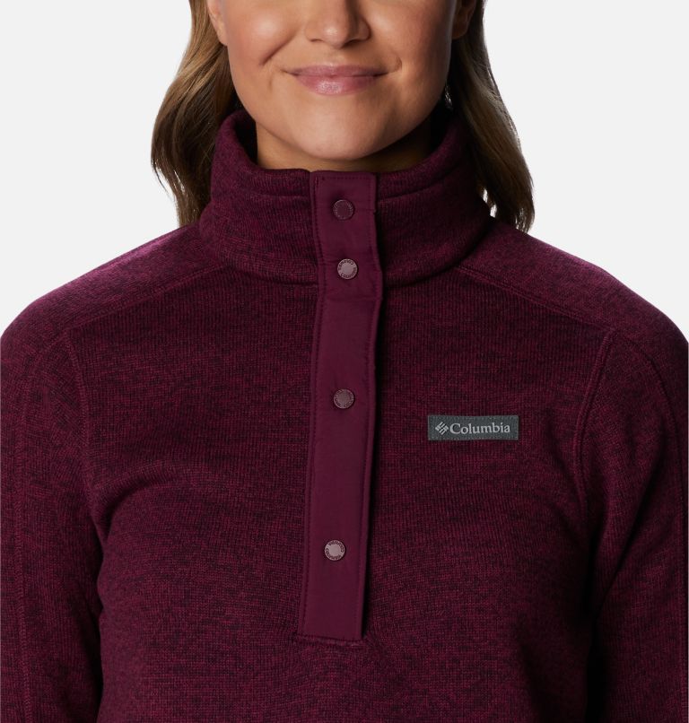 Thumbnail: Women's Sweater Weather Fleece Tunic, Color: Marionberry Heather, image 4