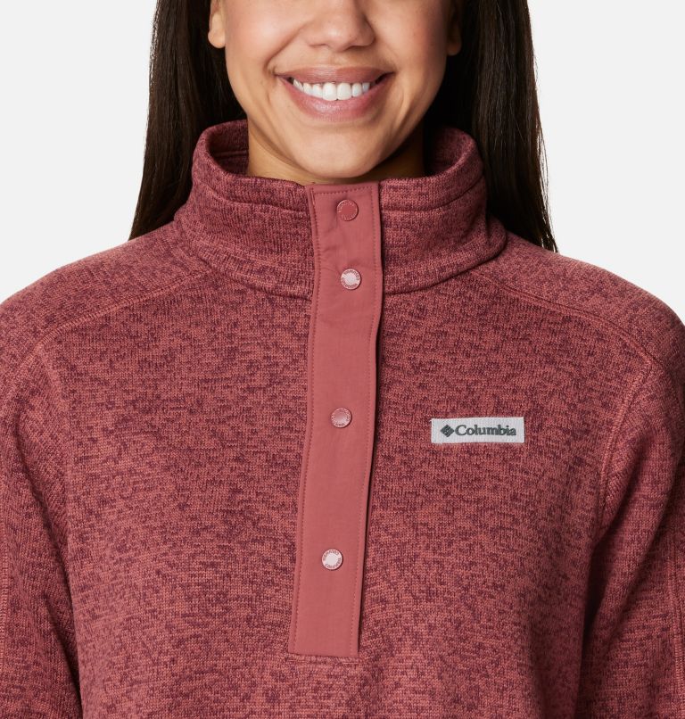 Women's Sweater Weather Fleece Tunic, Color: Beetroot Heather, image 4