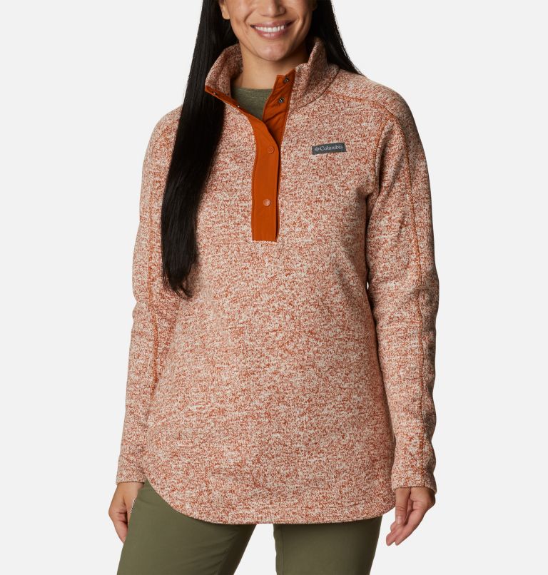 Thumbnail: Women's Sweater Weather Fleece Tunic, Color: Warm Copper Heather, image 1