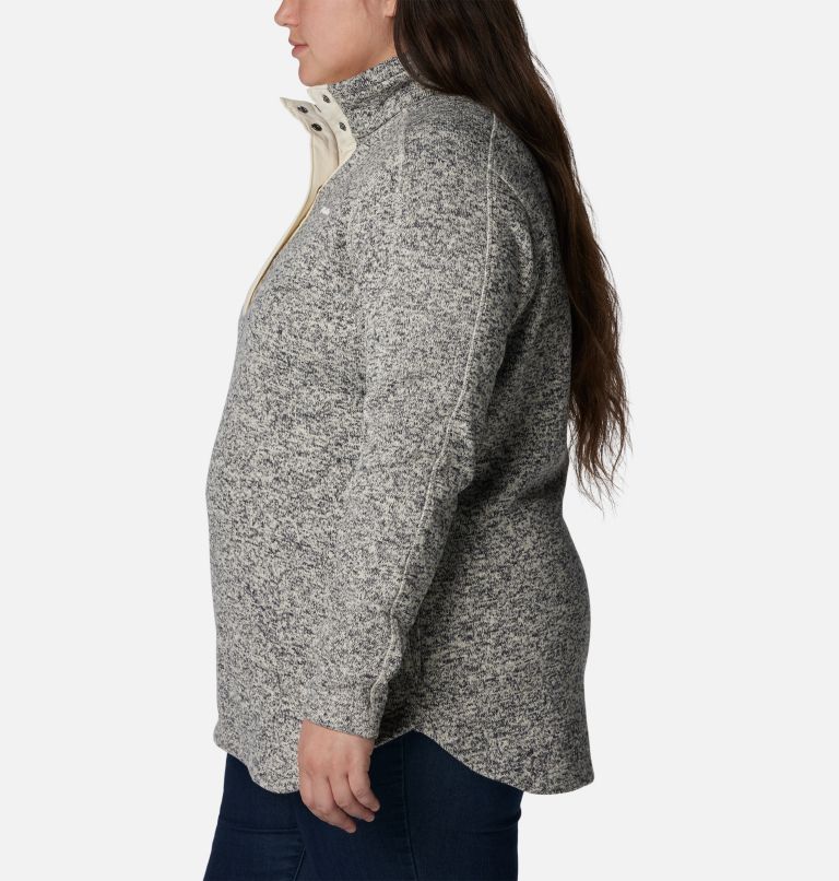 Thumbnail: Women's Sweater Weather Fleece Tunic - Plus Size, Color: Chalk Heather, image 3
