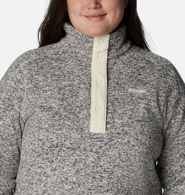 Women's Sweater Weather Fleece Tunic - Plus Size, Color: Chalk Heather, image 4