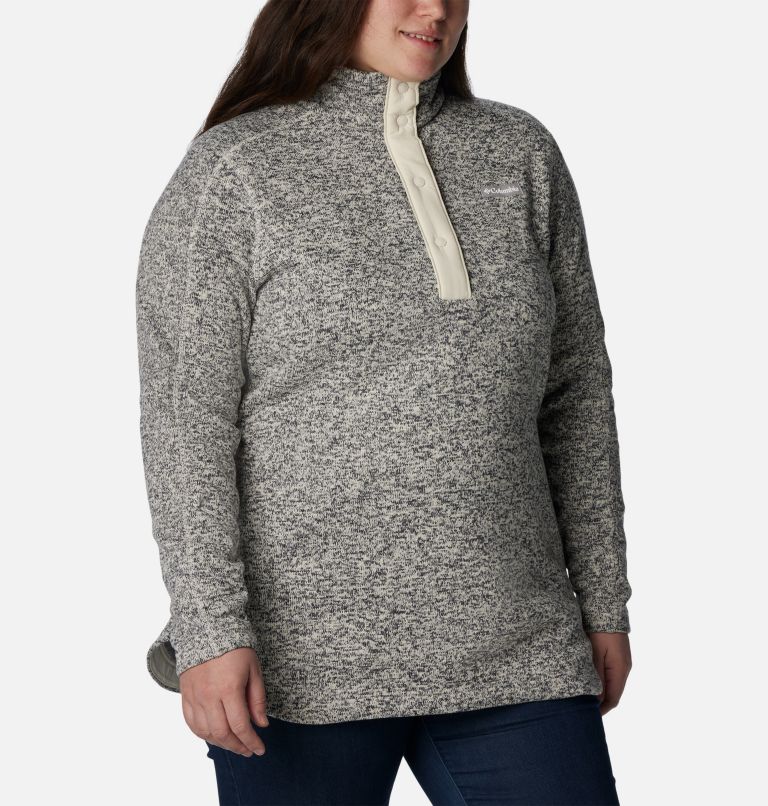 Women's Sweater Weather Fleece Tunic - Plus Size, Color: Chalk Heather, image 5