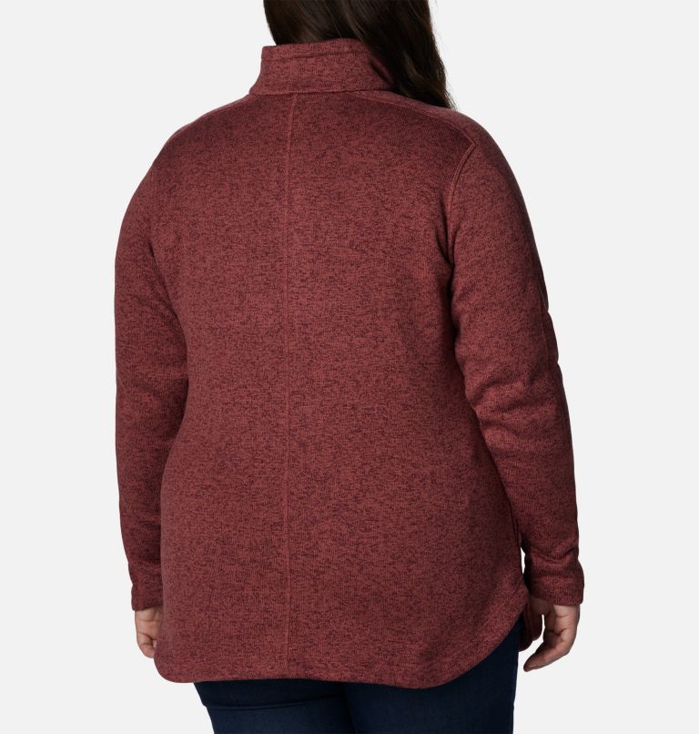 Women's Sweater Weather Fleece Tunic - Plus Size, Color: Beetroot Heather, image 2