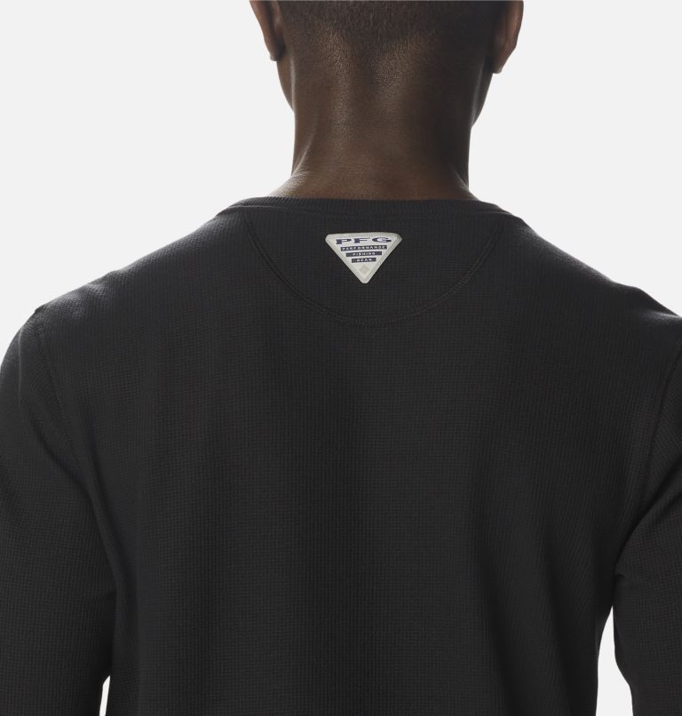Men's PFG Utility Hook Waffle Long Sleeve Shirt, Color: Black, Gulf Stream, image 5