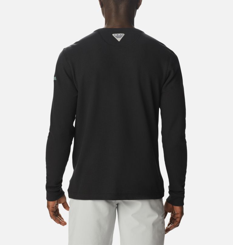 Men's PFG Utility Hook Waffle Long Sleeve Shirt, Color: Black, Gulf Stream, image 2