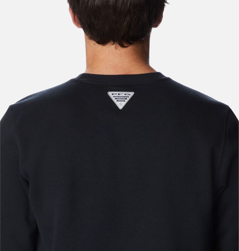 Men's PFG Stacked Logo Crew Sweatshirt, Color: Black, Cool Grey, image 5