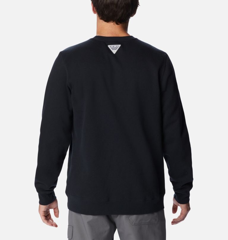 Men's PFG Stacked Logo Crew Sweatshirt, Color: Black, Cool Grey, image 2