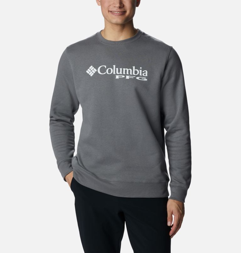 Chandail ras du cou PFG Stacked Logo Homme – Grande taille , Color: City Grey, White, image 1