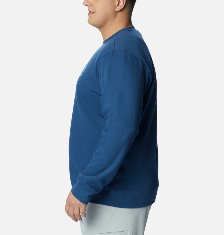 Men's PFG Stacked Logo Crew Sweatshirt - Big , Color: Carbon, Spring Blue, image 3