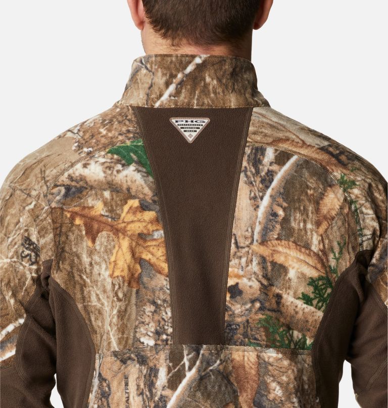 Thumbnail: Men's PHG Trophy Rack Omni-Heat Helix Fleece Half Zip Pullover, Color: Realtree Edge, image 5
