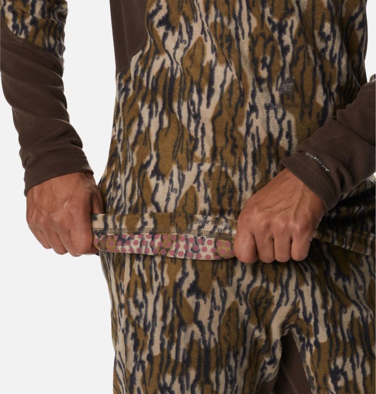 Thumbnail: Men's Trophy Rack Omni-Heat Helix Fleece Quarter Zip Pullover, Color: Mossy Oak Bottomland, image 6
