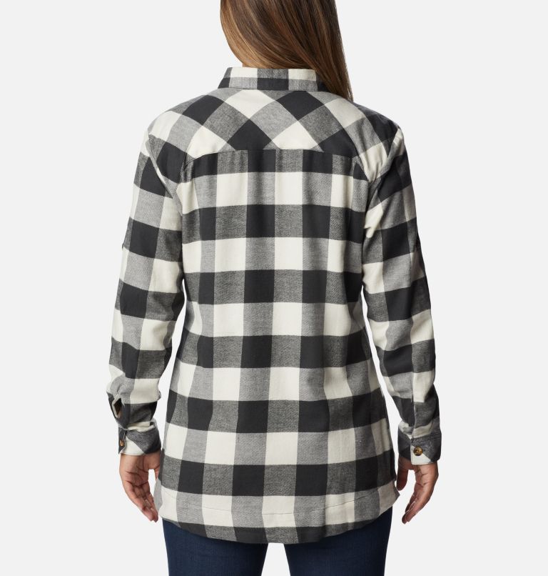 Women's Holly Hideaway Flannel Shirt, Color: Shark Buffalo Check, image 2
