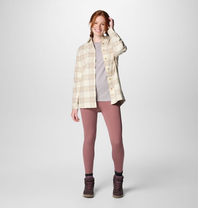 Women's Holly Hideaway Flannel Shirt, Color: Chalk Buffalo Tartan, image 3