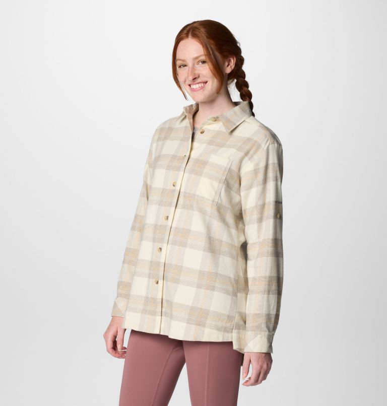 Women's Holly Hideaway Flannel Shirt, Color: Chalk Buffalo Tartan, image 4