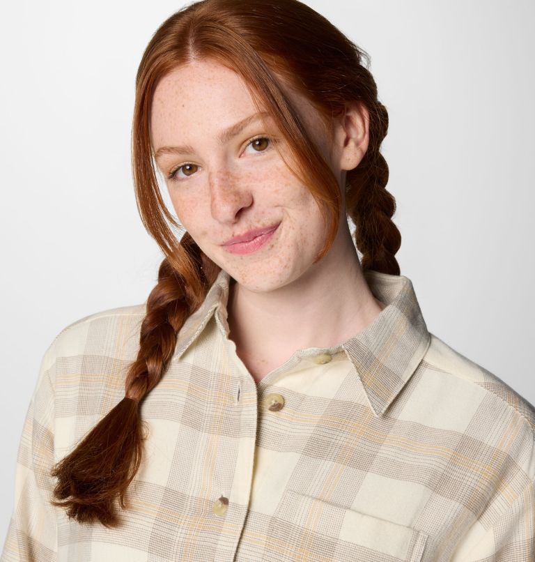 Women's Holly Hideaway Flannel Shirt, Color: Chalk Buffalo Tartan, image 5