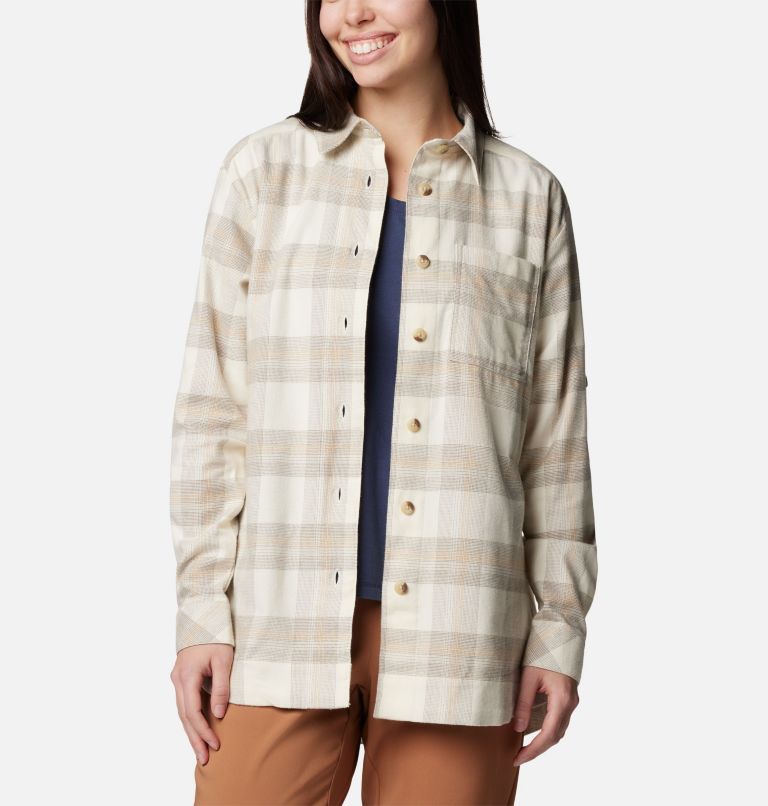 Women's Holly Hideaway Flannel Shirt, Color: Chalk Buffalo Tartan, image 6