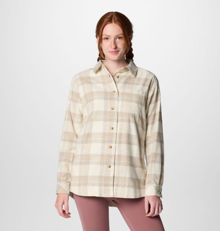 Women's Holly Hideaway Flannel Shirt, Color: Chalk Buffalo Tartan, image 1