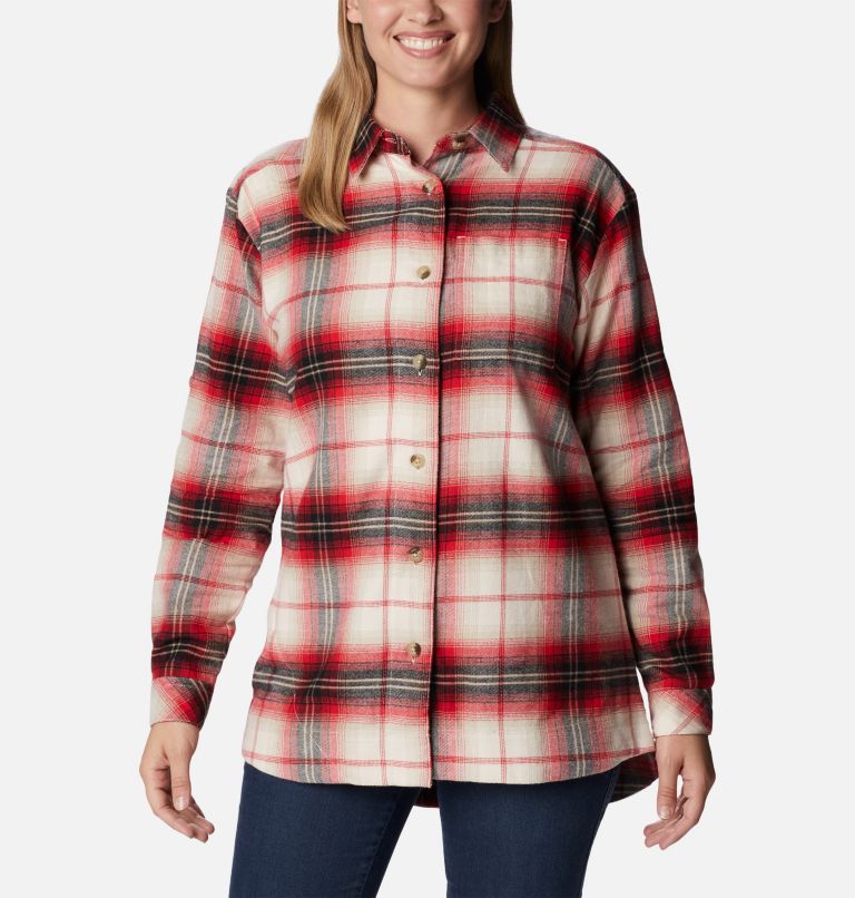 Women's Holly Hideaway Flannel Shirt, Color: Chalk Multi Tartan, image 1