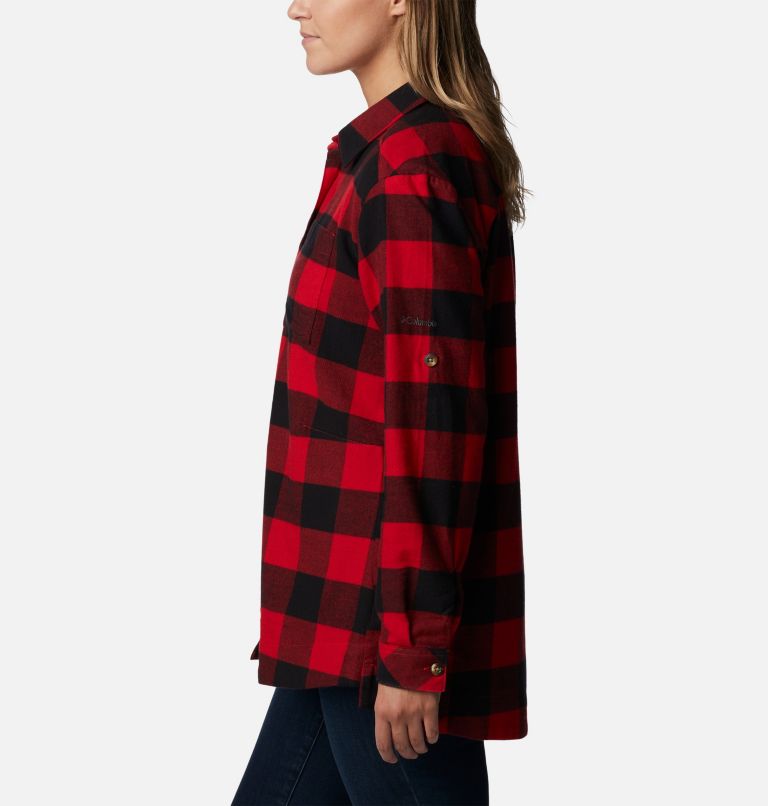 Thumbnail: Women's Holly Hideaway Flannel Shirt, Color: Red Lily Buffalo Check, image 3