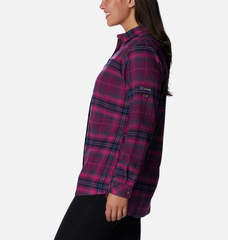 Thumbnail: Women's Holly Hideaway Flannel Shirt, Color: Wild Fuchsia Multi Tartan, image 3