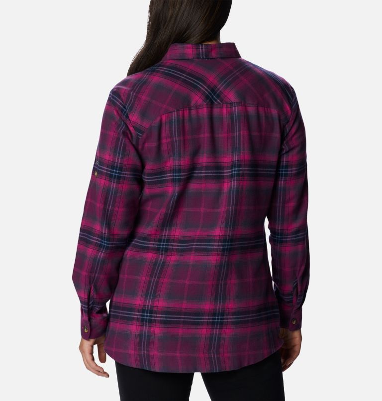 Women's Holly Hideaway Flannel Shirt, Color: Wild Fuchsia Multi Tartan, image 2