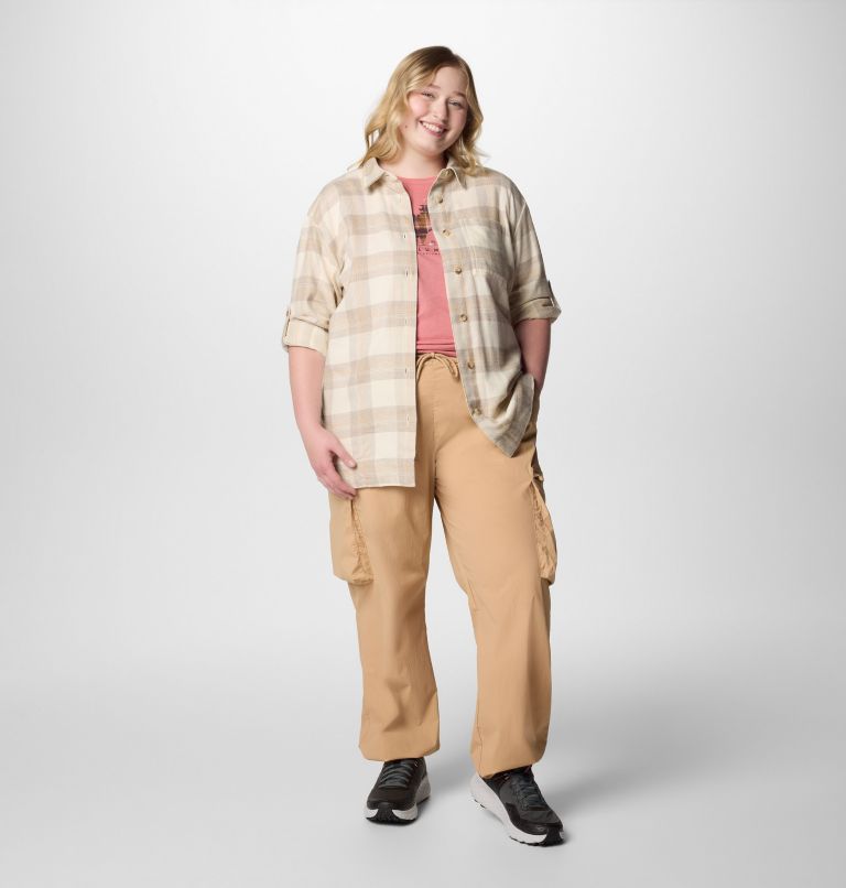 Women's Holly Hideaway Flannel Shirt - Plus Size, Color: Chalk Buffalo Tartan, image 3