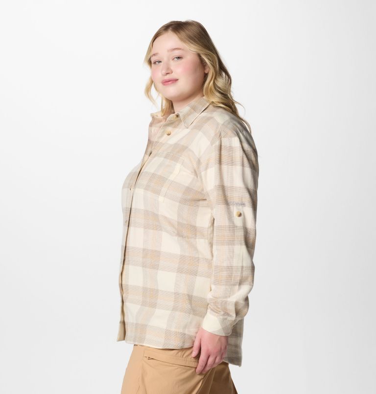 Women's Holly Hideaway Flannel Shirt - Plus Size, Color: Chalk Buffalo Tartan, image 4