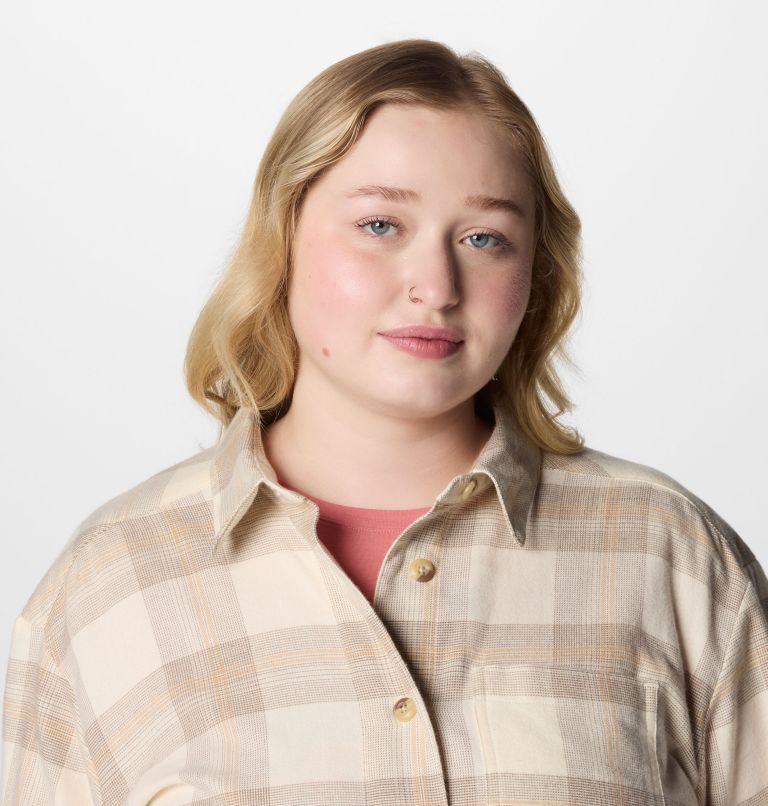 Women's Holly Hideaway Flannel Shirt - Plus Size, Color: Chalk Buffalo Tartan, image 5