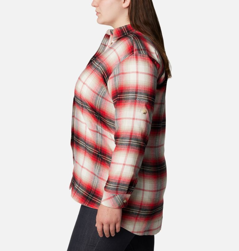 Women's Holly Hideaway Flannel Shirt - Plus Size, Color: Chalk Ombre Tartan, image 3