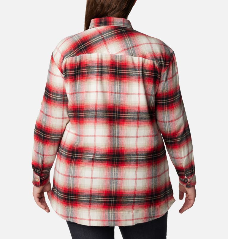 Thumbnail: Women's Holly Hideaway Flannel Shirt - Plus Size, Color: Chalk Ombre Tartan, image 2