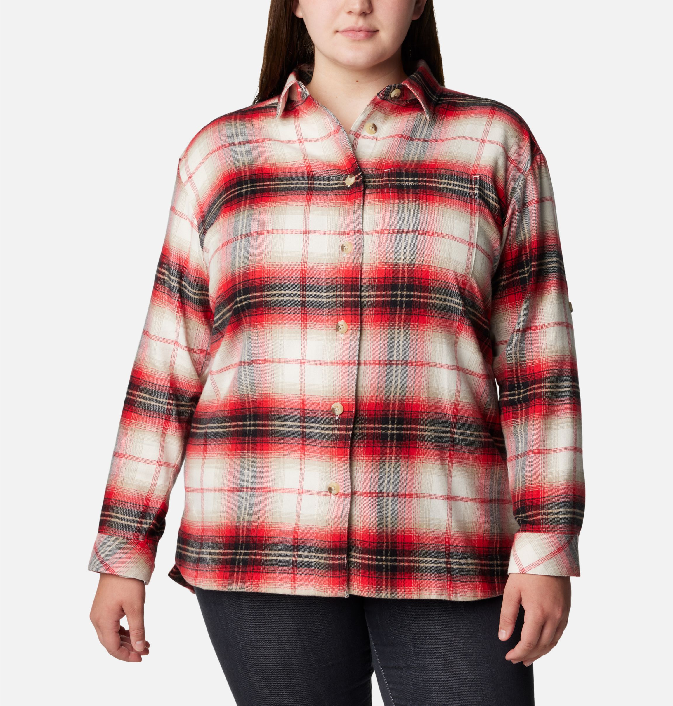 Columbia Women's Holly Hideaway Flannel Shirt - S - Red