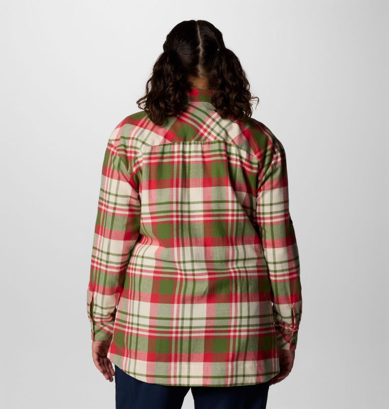 Women's Holly Hideaway Flannel Shirt - Plus Size, Color: Canteen Multiplaid, image 2