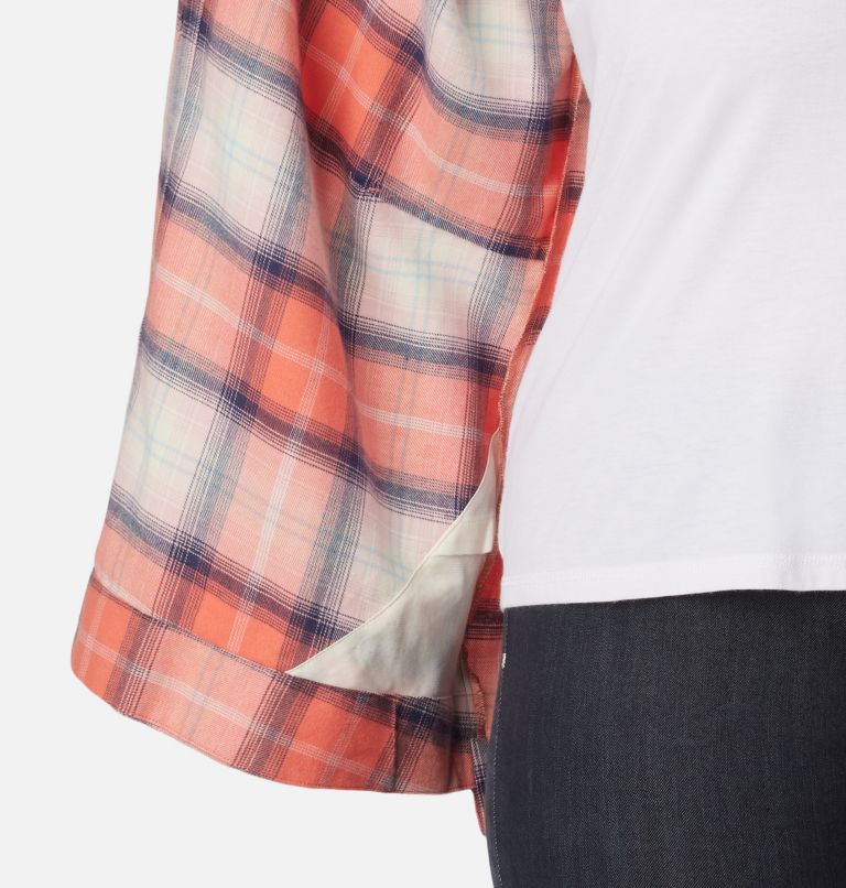 Women's Holly Hideaway Flannel Shirt - Plus Size, Color: Faded Peach Ombre Tartan, image 6
