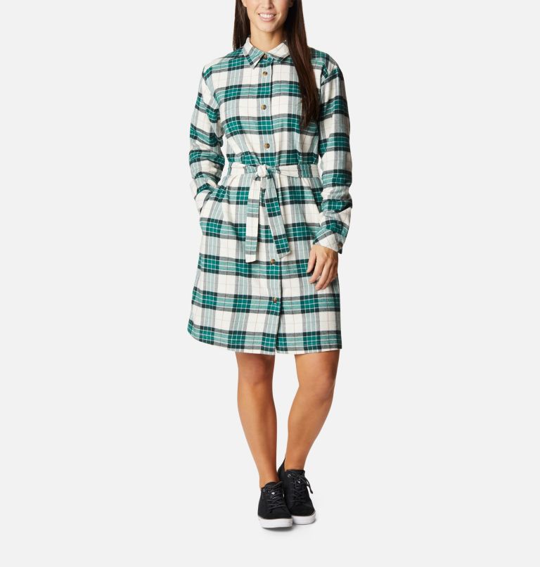 Thumbnail: Women's Holly Hideaway Flannel Dress, Color: Spruce Simple Tartan, image 1