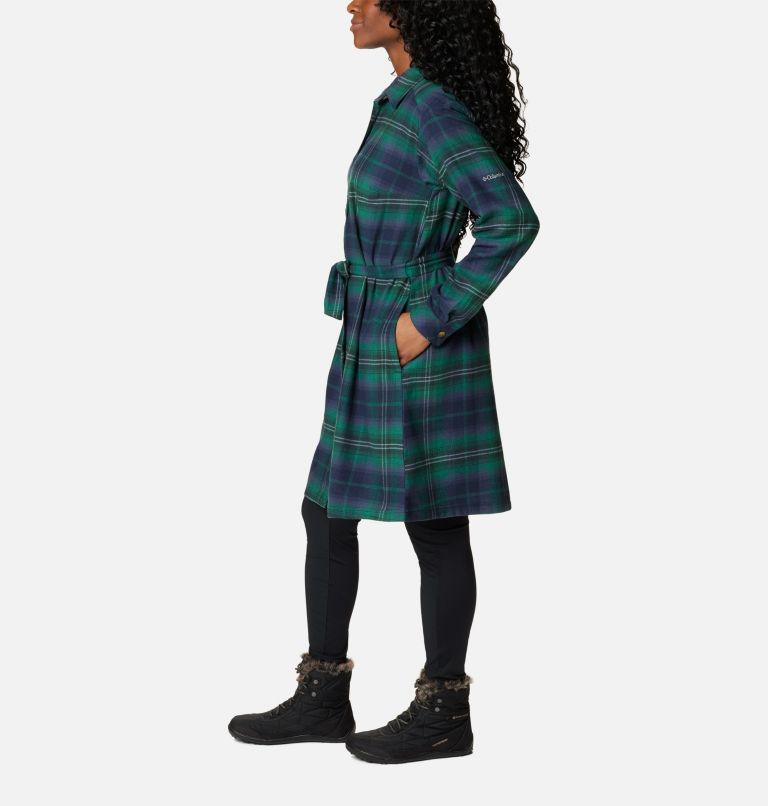 Women's Holly Hideaway Flannel Dress, Color: Spruce Multi Tartan, image 3