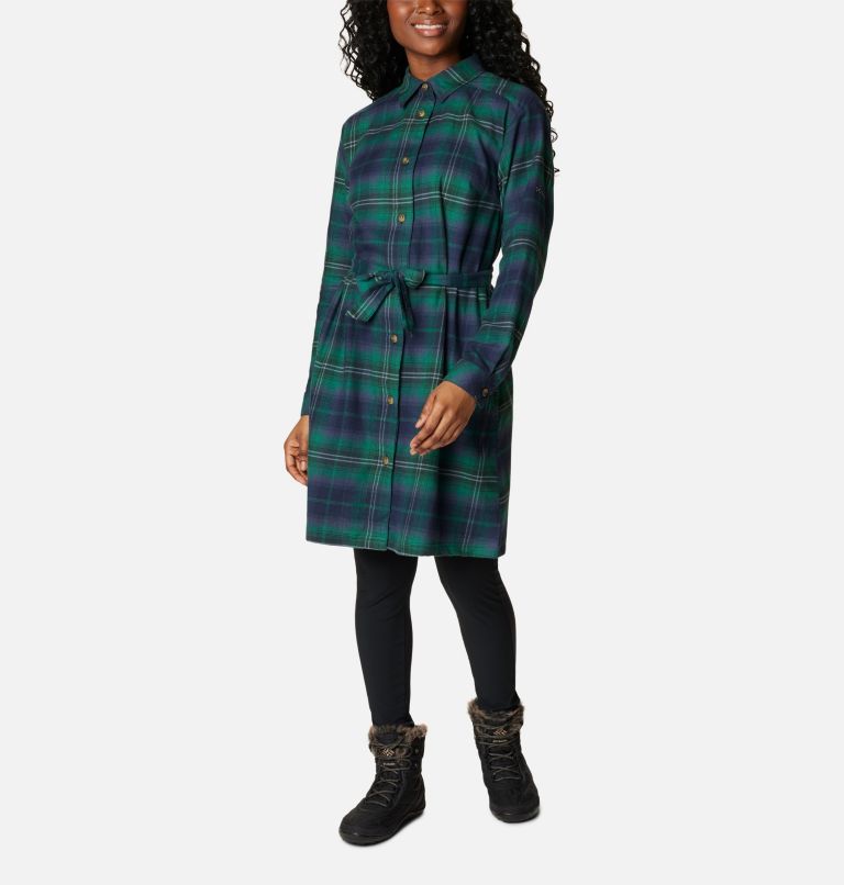 Women's Holly Hideaway Flannel Dress, Color: Spruce Multi Tartan, image 5